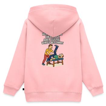 Physio Spruch Keine Ahnung ob's hilft lustig - Kinder Premium Organic Zip Hoodie - Rosa - Hinten - AI Model Kid Female (0cm)