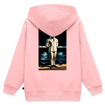 Mariner humanoider Delfin - Kinder Premium Organic Zip Hoodie - Rosa - Hinten - AI Model Kid Female (0cm)