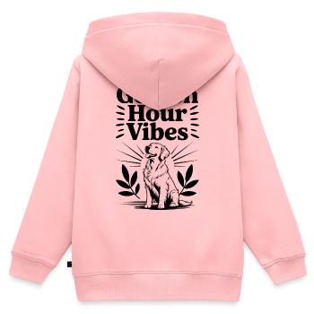 Stimmung zur Goldenen Stunde - Kinder Premium Organic Zip Hoodie - Rosa - Hinten - AI Model Kid Female (0cm)