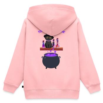 Cute witch cat with magic potion - Kids Premium Organic Zip-up Hoodie - rose - Back - AI Model Kid Female (0cm)