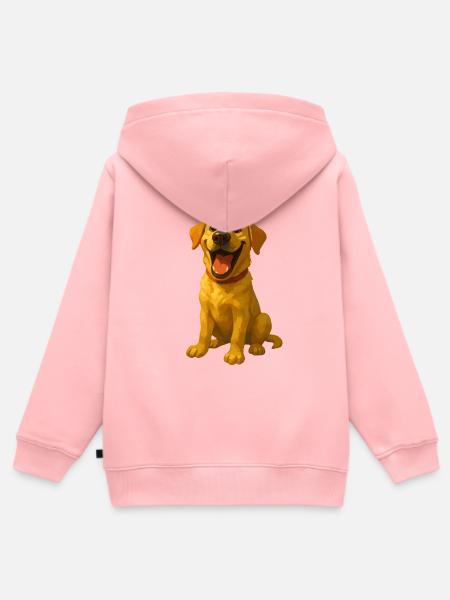 Lachender Labrador – Lustiges Hundemotiv  - Kinder Premium Organic Zip Hoodie - Rosa