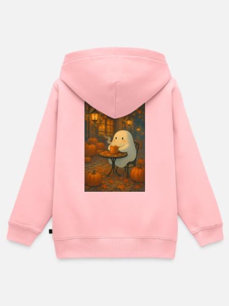 Gespenst im Herbst - Kinder Premium Organic Zip Hoodie - Rosa