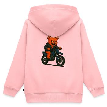 Gummibärchen-Reiter - Kinder Premium Organic Zip Hoodie - Rosa - Hinten - AI Model Kid Female (0cm)