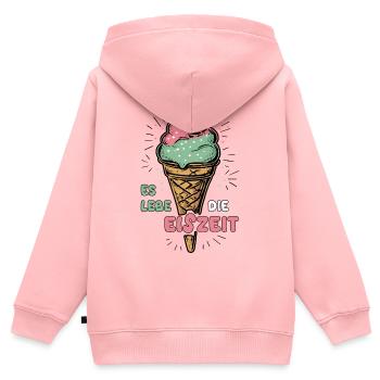Es lebe die Eiszeit - Kinder Premium Organic Zip Hoodie - Rosa - Hinten - AI Model Kid Female (0cm)