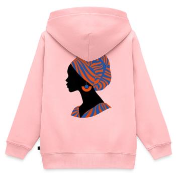 Afrikanische Frau Traditionelles Design Afrika - Kinder Premium Organic Zip Hoodie - Rosa - Hinten - AI Model Kid Female (0cm)