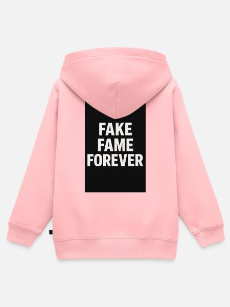 Fake Fame Forever Satire - Kinder Premium Organic Zip Hoodie - Rosa