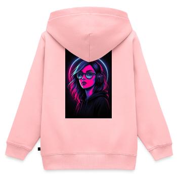 Gamerin  - Kinder Premium Organic Zip Hoodie - Rosa - Hinten - AI Model Kid Female (0cm)