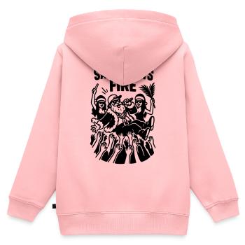 Santa Claus Weihnachtsmann Rap Lustig Spits Fire - Kinder Premium Organic Zip Hoodie - Rosa - Hinten - AI Model Kid Female (0cm)