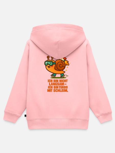 ich_bin_nicht_Langsam_Ich_bin_Turbo_mit_Schleim - Kinder Premium Organic Zip Hoodie - Rosa
