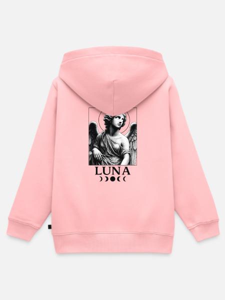 Luna Ascendant – White Edition - Kinder Premium Organic Zip Hoodie - Rosa