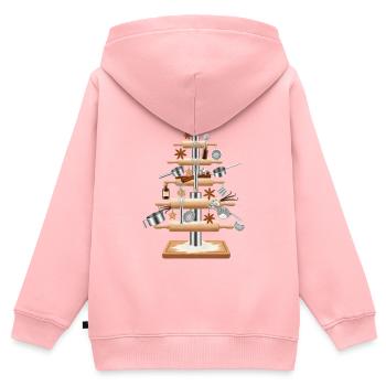 Küchenbaum aus Backwerkzeug - Kinder Premium Organic Zip Hoodie - Rosa - Hinten - AI Model Kid Female (0cm)