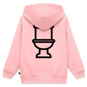 Toilette - Kinder Premium Organic Zip Hoodie - Rosa - Hinten - AI Model Kid Female (0cm)
