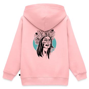 Karibik - Kinder Premium Organic Zip Hoodie - Rosa - Hinten - AI Model Kid Female (0cm)