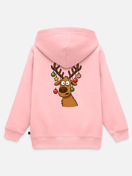 Rentier - Kinder Premium Organic Zip Hoodie - Rosa