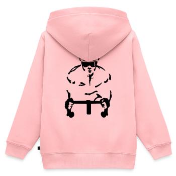 Coureur - Sweat Premium à capuche zippé enfant bio - rose - Dos - AI Model Kid Female (0cm)