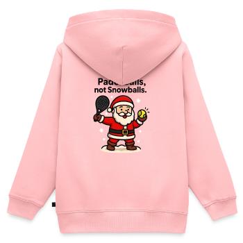 Padel Santa: Balls statt Schnee - Kinder Premium Organic Zip Hoodie - Rosa - Hinten - AI Model Kid Female (0cm)