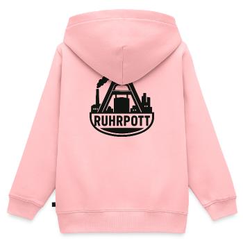 Ruhrpott Industrie Silhouette - Kinder Premium Organic Zip Hoodie - Rosa - Hinten - AI Model Kid Female (0cm)