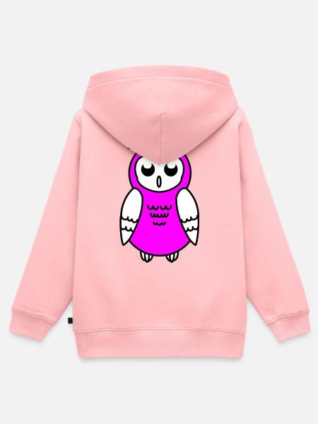Eule - Kinder Premium Organic Zip Hoodie - Rosa
