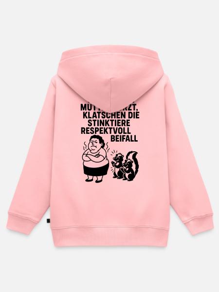 deine mutter witz furz stinktier - Kinder Premium Organic Zip Hoodie - Rosa