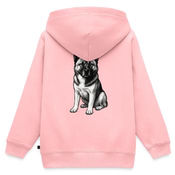 American Akita Holly - Kinder Premium Organic Zip Hoodie - Rosa - Hinten - AI Model Kid Female (0cm)