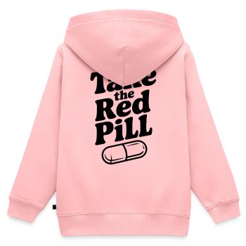 Nimm die Rote Pille - Kinder Premium Organic Zip Hoodie - Rosa - Hinten - AI Model Kid Female (0cm)
