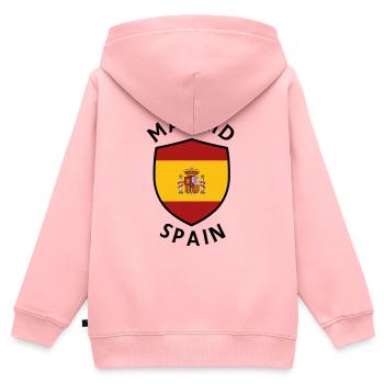Madrider Schild mit spanischer Flagge - Kinder Premium Organic Zip Hoodie - Rosa - Hinten - AI Model Kid Female (0cm)