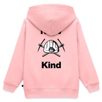 NRW KIND – RUHRTOPIA! GLÜCK AUF - Kinder Premium Organic Zip Hoodie - Rosa - Hinten - AI Model Kid Female (0cm)