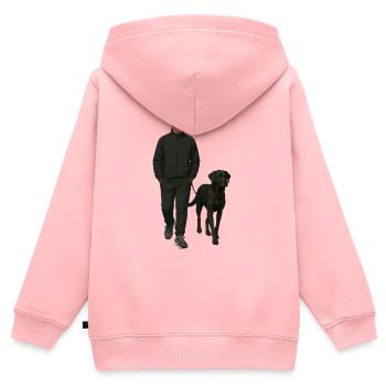 Matt - Sweat Premium à capuche zippé enfant bio - rose - Dos - AI Model Kid Female (0cm)