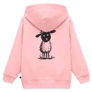 Fluffiges Doodle Schaf - Kinder Premium Organic Zip Hoodie - Rosa - Hinten - AI Model Kid Female (0cm)