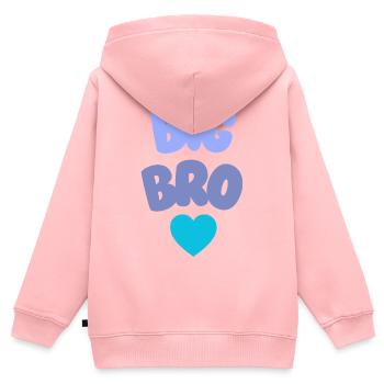 Big Bro Love Geschwister - Kinder Premium Organic Zip Hoodie - Rosa - Hinten - AI Model Kid Female (0cm)