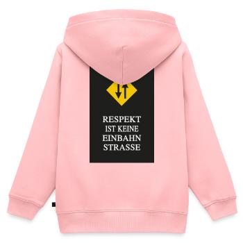 Respekt ist keine Einbahnstraße - Kinder Premium Organic Zip Hoodie - Rosa - Hinten - AI Model Kid Female (0cm)
