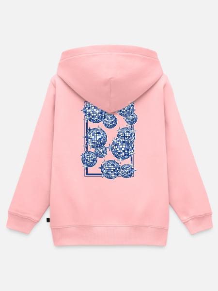 Spiegelkugeln in Blau - Kinder Premium Organic Zip Hoodie - Rosa