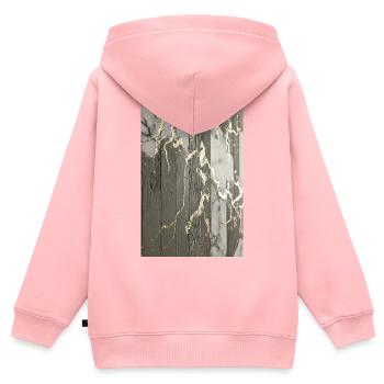 Luxus Sichtbeton Marmor Gold Struktur - Kinder Premium Organic Zip Hoodie - Rosa - Hinten - AI Model Kid Female (0cm)