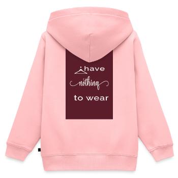 I Have Nothing to Wear – Burgund Edition - Kinder Premium Organic Zip Hoodie - Rosa - Hinten - AI Model Kid Female (0cm)