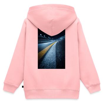 Mitternachts-Streckenhorizont - Kinder Premium Organic Zip Hoodie - Rosa - Hinten - AI Model Kid Female (0cm)