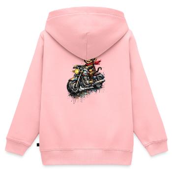Monkey on motorcycle color explosion - Kids Premium Organic Zip-up Hoodie - rose - Back - AI Model Kid Female (0cm)