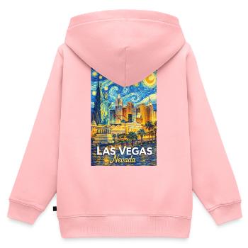 Las Vegas Nevada - Kinder Premium Organic Zip Hoodie - Rosa - Hinten - AI Model Kid Female (0cm)