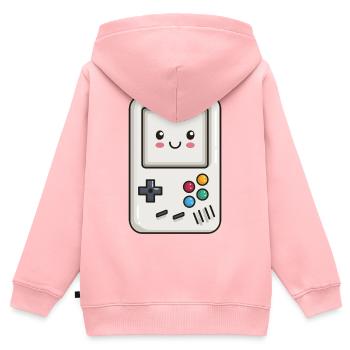 Console jeu mignonne - Sweat Premium à capuche zippé enfant bio - rose - Dos - AI Model Kid Female (0cm)