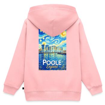 Poole England Star-Style Harbour - Kids Premium Organic Zip-up Hoodie - rose - Back - AI Model Kid Female (0cm)