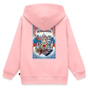 Russische Matroschka und Samowar - Kinder Premium Organic Zip Hoodie - Rosa - Hinten - AI Model Kid Female (0cm)