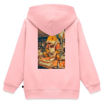 Gill Chef auf dem Markt - Kinder Premium Organic Zip Hoodie - Rosa - Hinten - AI Model Kid Female (0cm)