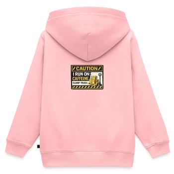 Caffeine Fueled Forklift Patch - Kids Premium Organic Zip-up Hoodie - rose - Back - AI Model Kid Female (0cm)