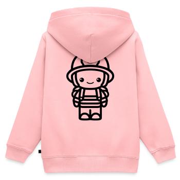 Feuerwehrmann - Kinder Premium Organic Zip Hoodie - Rosa - Hinten - AI Model Kid Female (0cm)