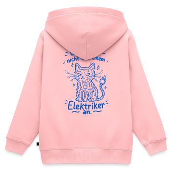 Electrician Cat Circuit Doodle - Kids Premium Organic Zip-up Hoodie - rose - Back - AI Model Kid Female (0cm)