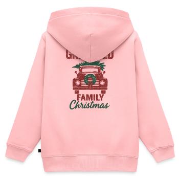 Family Christmas Truck - Kinder Premium Organic Zip Hoodie - Rosa - Hinten - AI Model Kid Female (0cm)