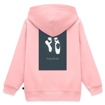 Affiche de ballet – Chaque pas raconte une histoire - Sweat Premium à capuche zippé enfant bio - rose - Dos - AI Model Kid Female (0cm)
