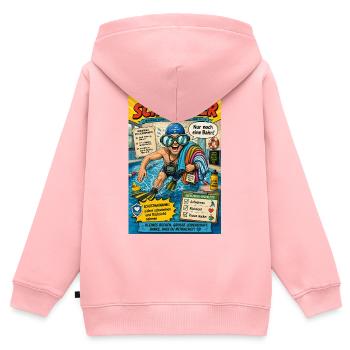 Der Schwimmer – nur noch eine Bahn - Kinder Premium Organic Zip Hoodie - Rosa - Hinten - AI Model Kid Female (0cm)