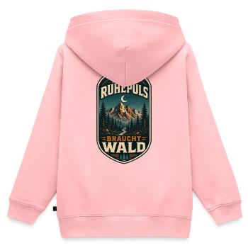 Mein Ruhepuls braucht Wald - Kinder Premium Organic Zip Hoodie - Rosa - Hinten - AI Model Kid Female (0cm)