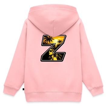  Sonnenuntergang Vibe Zoopy - Kinder Premium Organic Zip Hoodie - Rosa - Hinten - AI Model Kid Female (0cm)