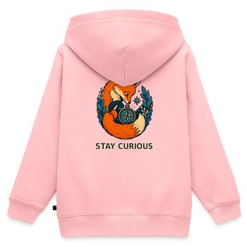 Waldfuchs Kompass der Neugier - Kinder Premium Organic Zip Hoodie - Rosa - Hinten - AI Model Kid Female (0cm)
